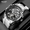 MEGIR Skeleton Dial Automatic Mechanical Watch Waterproof Luminous Sport Watch With Silicone Strap 1