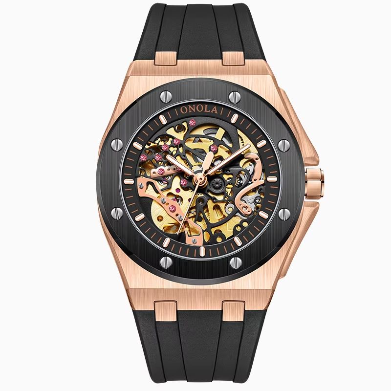 ONOLA Luxury Automatic Mechanical Watch Waterproof Sports Mens Wristwatch With Luminous Dial 12