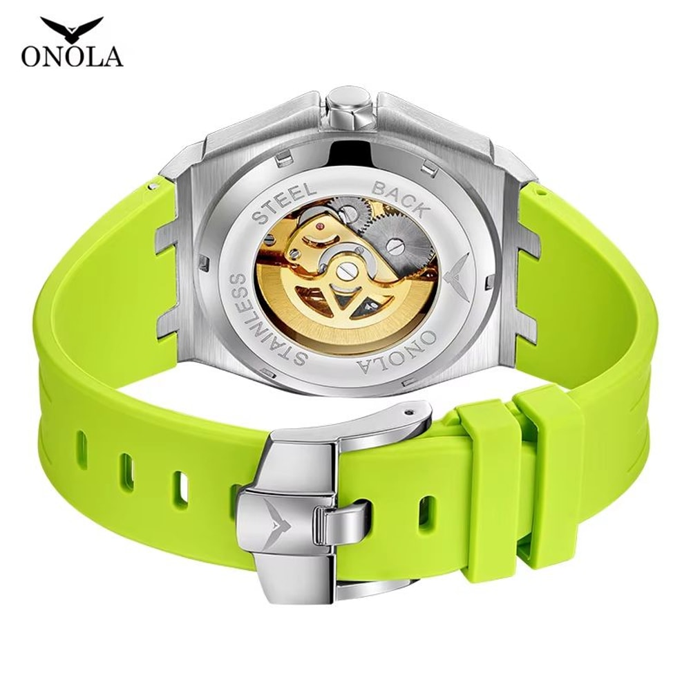 ONOLA Luxury Automatic Mechanical Watch Waterproof Sports Mens Wristwatch With Luminous Dial 5