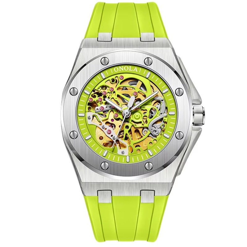 ONOLA Luxury Automatic Mechanical Watch Waterproof Sports Mens Wristwatch With Luminous Dial 6