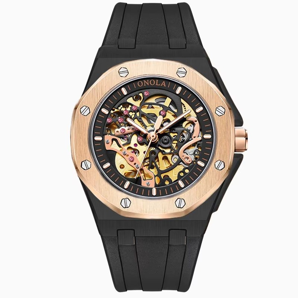 ONOLA Luxury Automatic Mechanical Watch Waterproof Sports Mens Wristwatch With Luminous Dial 8