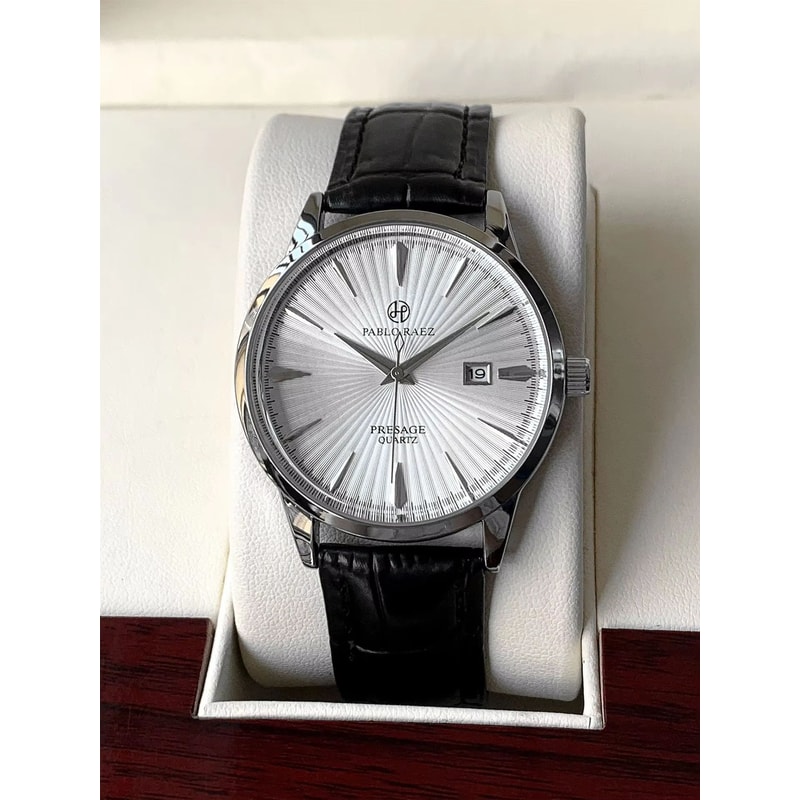 Classic Business Leather Quartz Watch For Men With Calendar 6