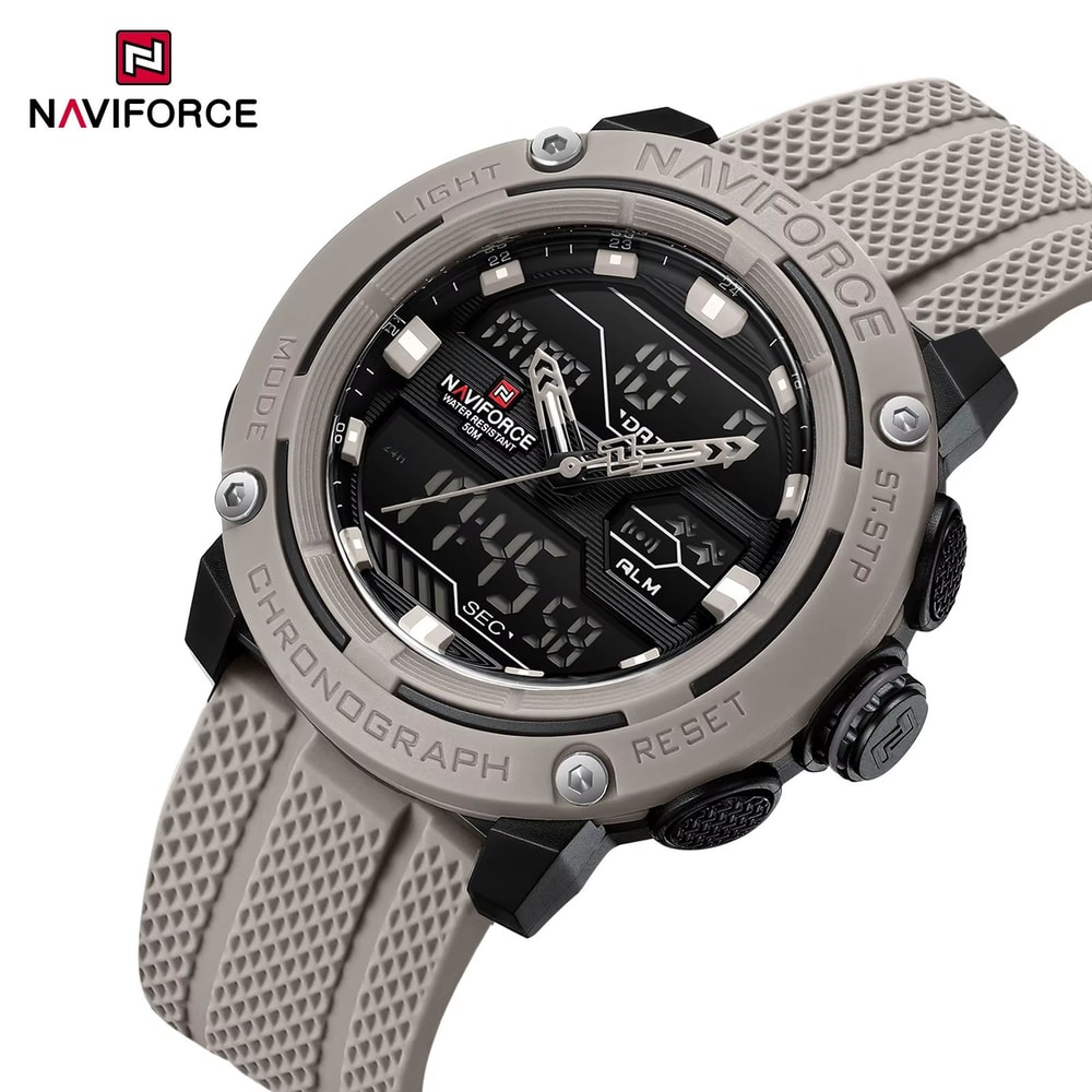 NAVIFORCE Dual Display Sport Watch For Men With Stopwatch And Date 10