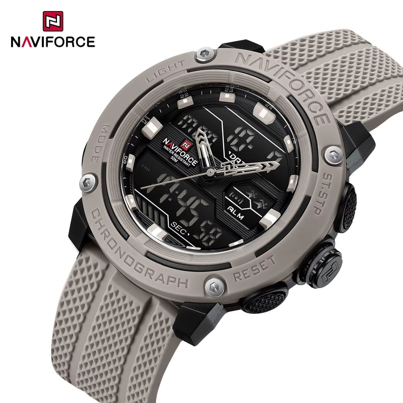 NAVIFORCE Dual Display Sport Watch For Men With Stopwatch And Date 10