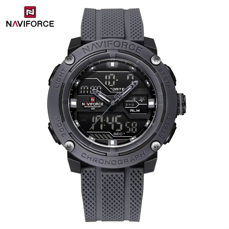NAVIFORCE Dual Display Sport Watch For Men With Stopwatch And Date 12