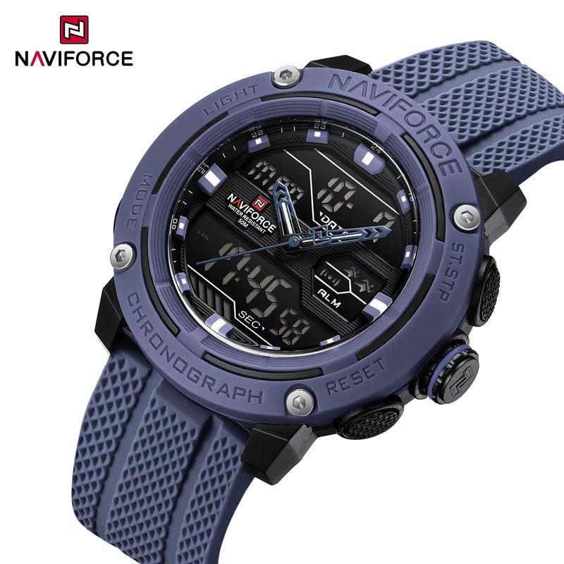 NAVIFORCE Dual Display Sport Watch For Men With Stopwatch And Date 14