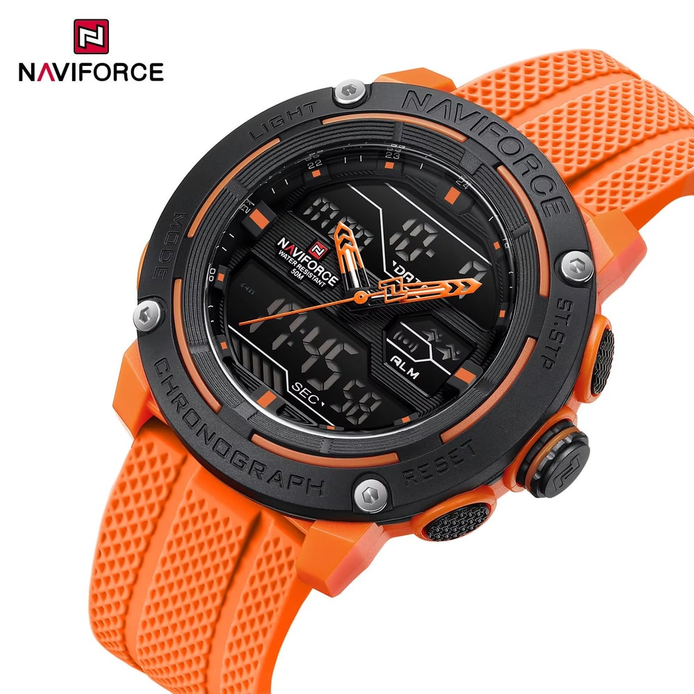 NAVIFORCE Dual Display Sport Watch For Men With Stopwatch And Date 15