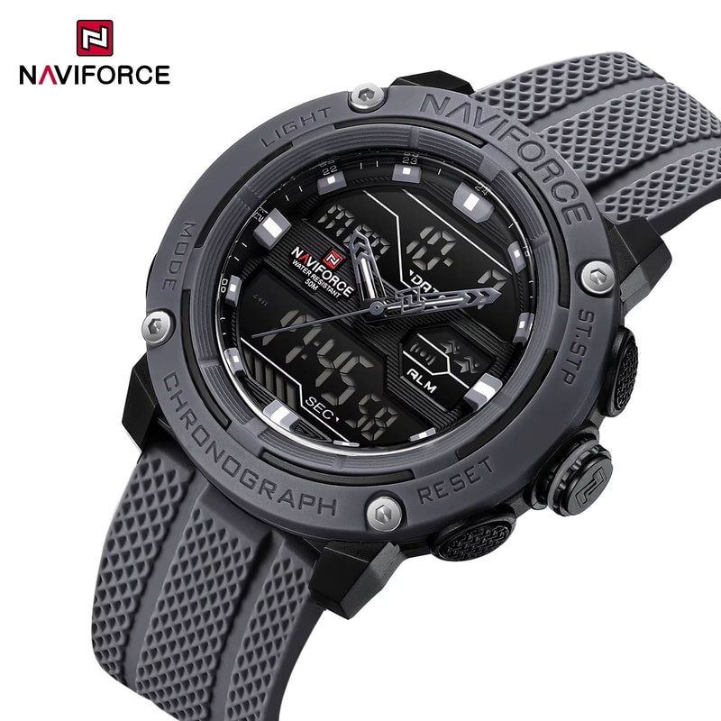 NAVIFORCE Dual Display Sport Watch For Men With Stopwatch And Date 16