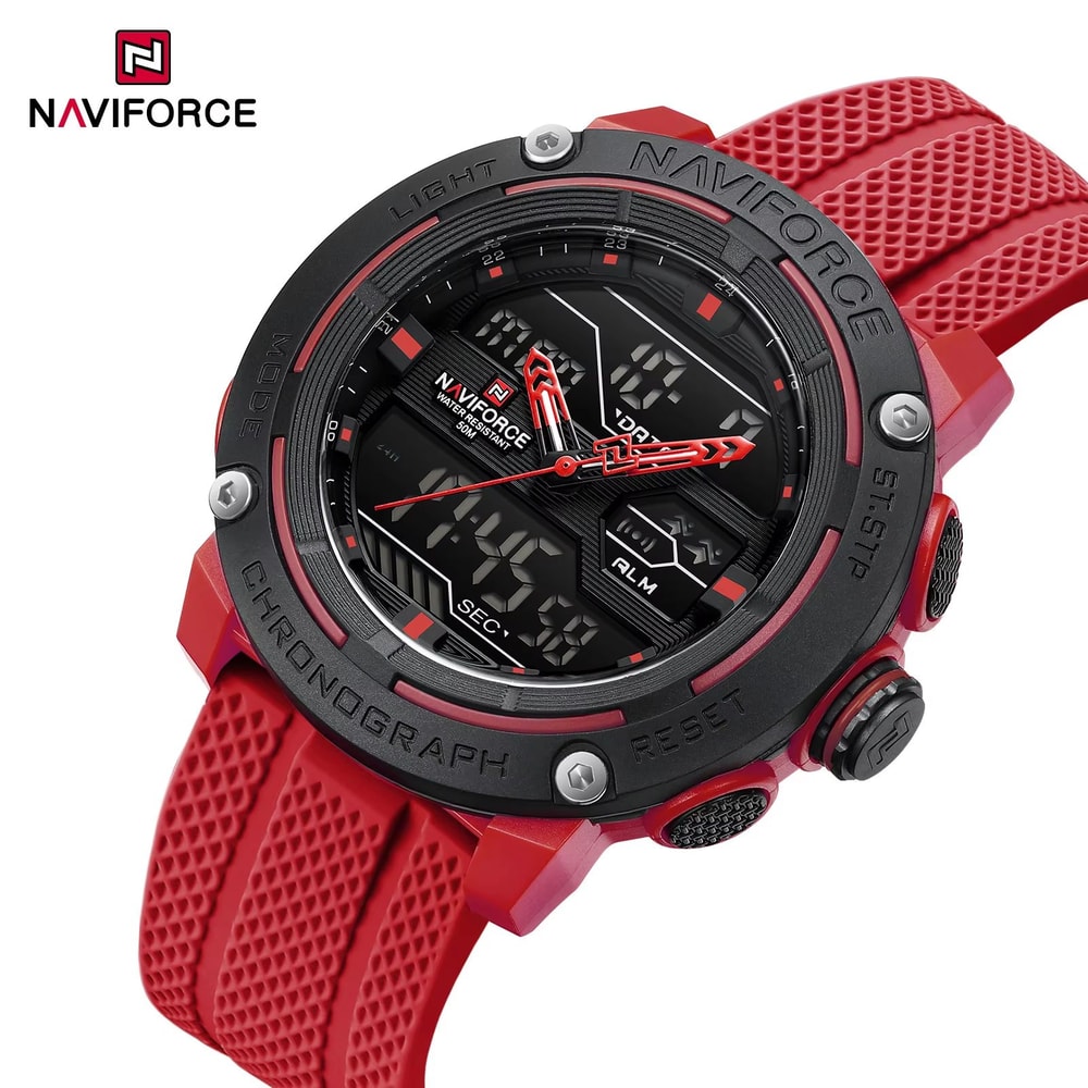 NAVIFORCE Dual Display Sport Watch For Men With Stopwatch And Date 17