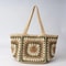 Boho Granny Square Straw Shoulder Tote Bag For Women 7