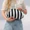 Womens Knit Stripe Crochet Dumpling Clutch Bag 2