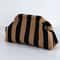 Womens Knit Stripe Crochet Dumpling Clutch Bag 3