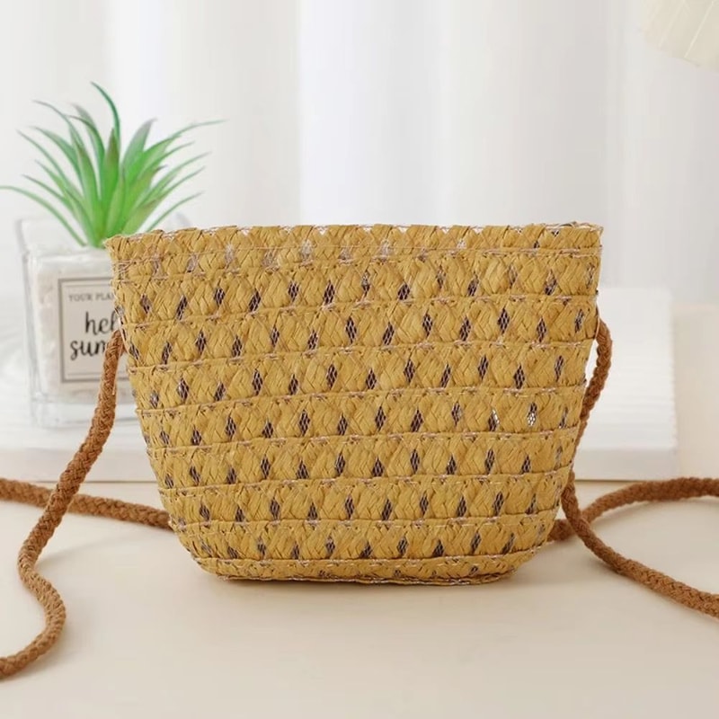 Mini Handwoven Straw Crossbody Bag For Women And Girls 11