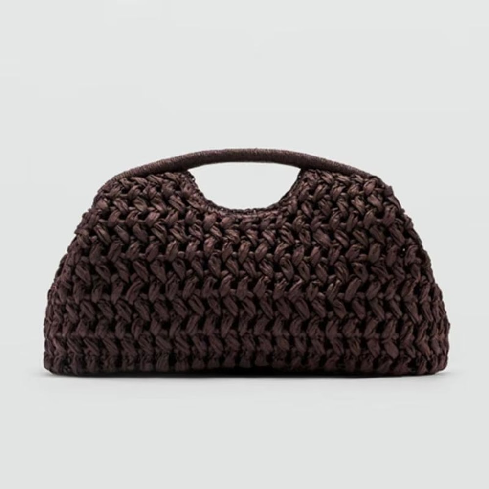 Elegant Raffia Straw Woven Clutch Bag For Beach Travel And Evening Wear 0