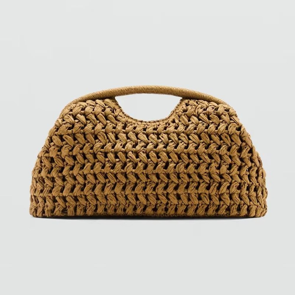Elegant Raffia Straw Woven Clutch Bag For Beach Travel And Evening Wear 7
