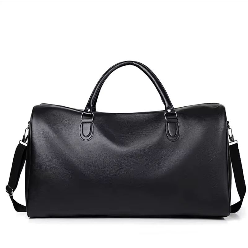 Mens Large Capacity Leather Weekender Travel Tote Bag 8