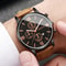 Mens Casual Leather Quartz Calendar Watch Set 3