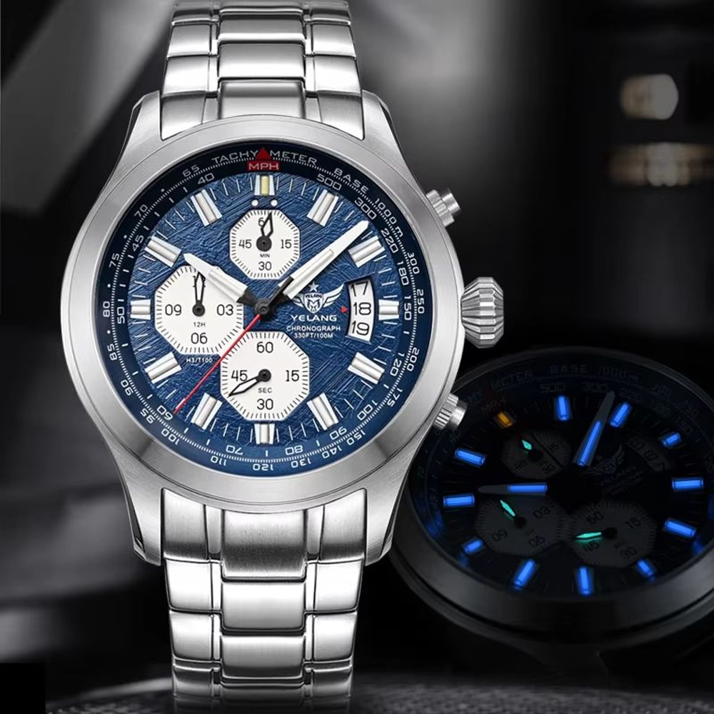 Yelang 100M Quartz Chronograph Dive Watch For Men 4