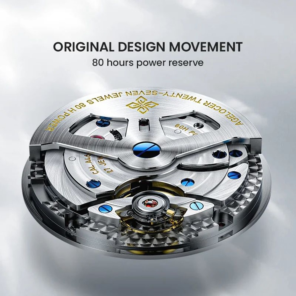 AGELOCER Budapest Automatic Big Calendar Steel Watch For Men 3