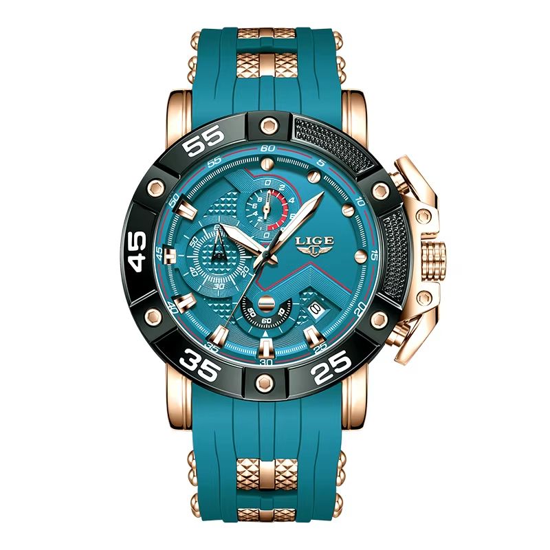 LIGE Big Dial Military Sport Quartz Watch For Men 10