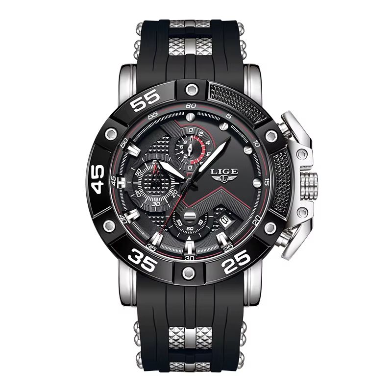 LIGE Big Dial Military Sport Quartz Watch For Men 11