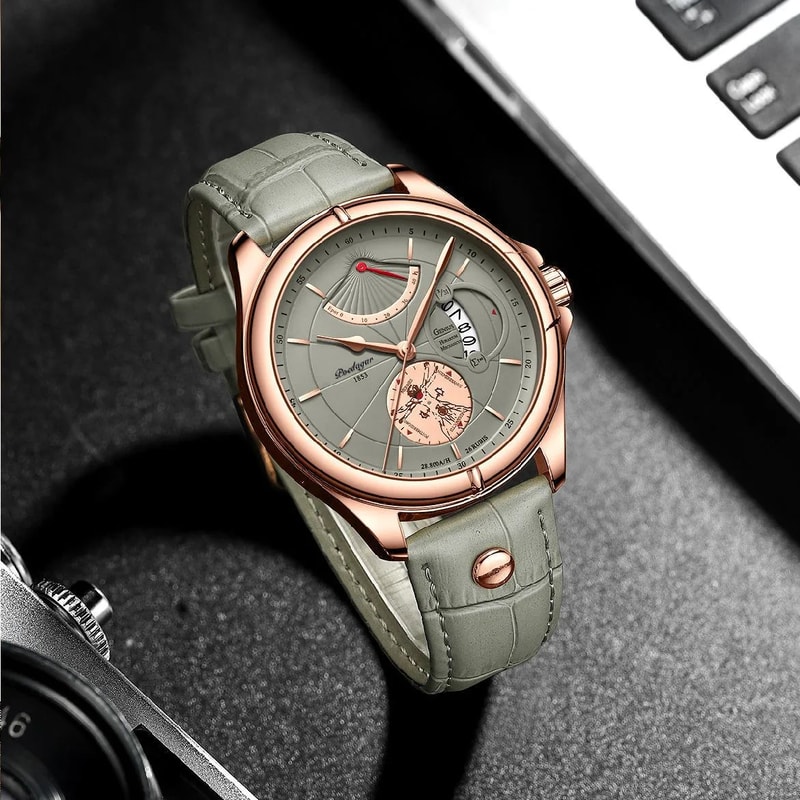 POEDAGAR Luxury Quartz Watch For Men With Leather Strap Luminous Dial And Waterproof Business Desig 5