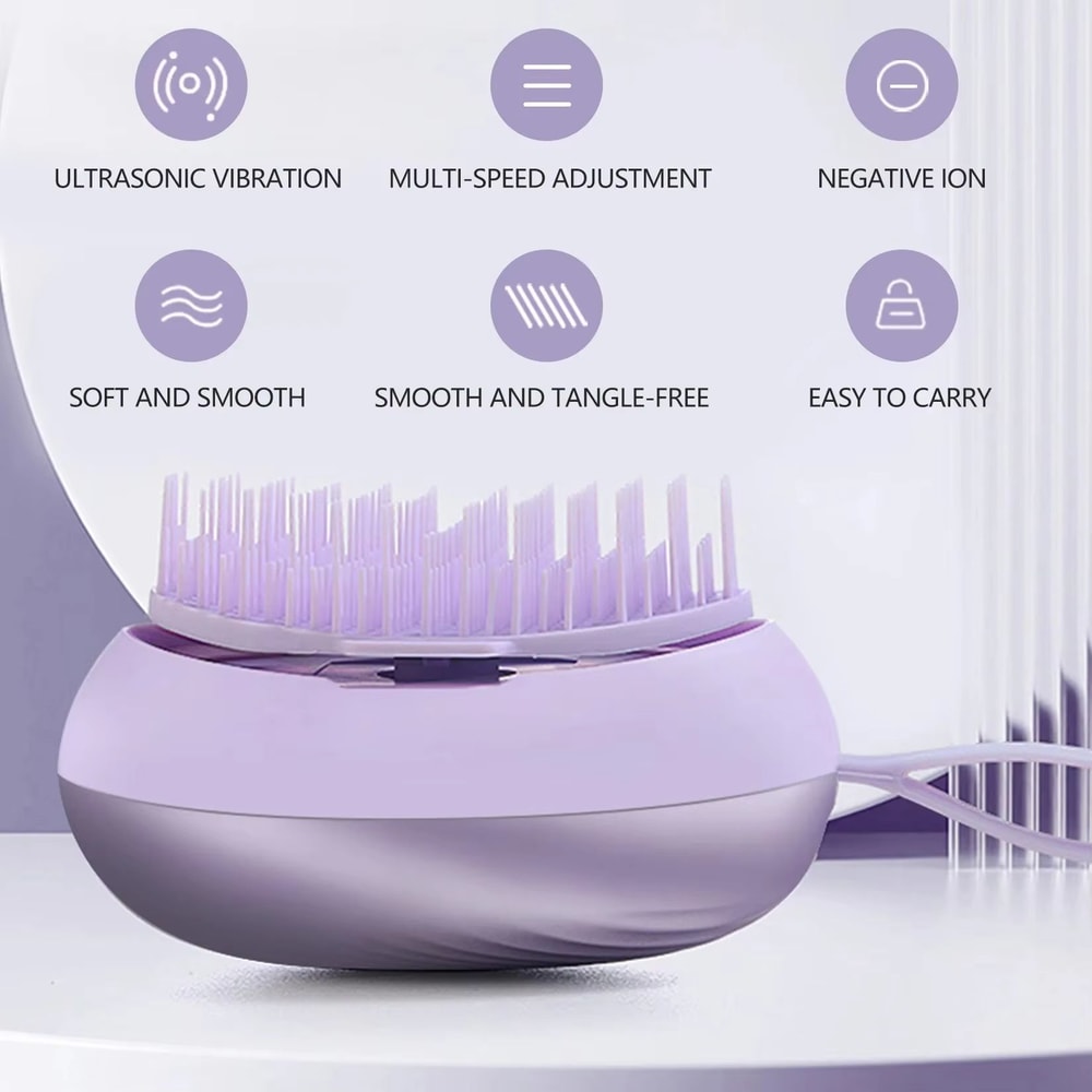 Electric Negative Ion Hair Comb Vibrating Scalp Massage Comb For Smooth Tangle Free Hair 1