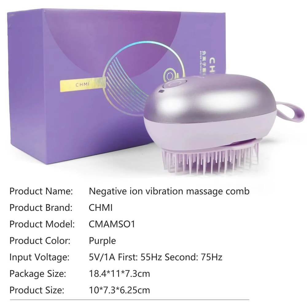 Electric Negative Ion Hair Comb Vibrating Scalp Massage Comb For Smooth Tangle Free Hair 6