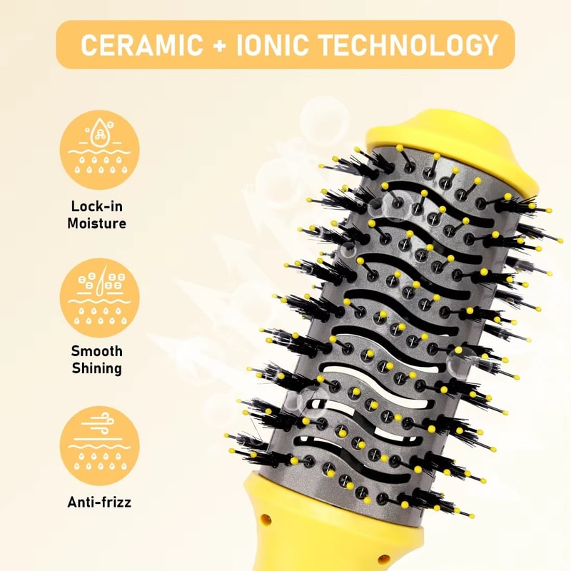 Negative Ion Hot Air Brush Dryer 2in1 Volumizing Hair Dryer Comb 5