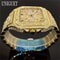 Luxury Iced Out Square Watch Gold Hip Hop Diamond Quartz Watch For Men 2