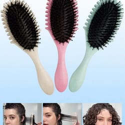 eco friendly wheat straw hair brush air cushion detangling hair brush with ergonomic handle