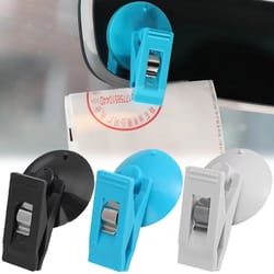 2/4pcs car suction cup ticket holder clip removable car window card holder for bills, parking tickets & receipts
