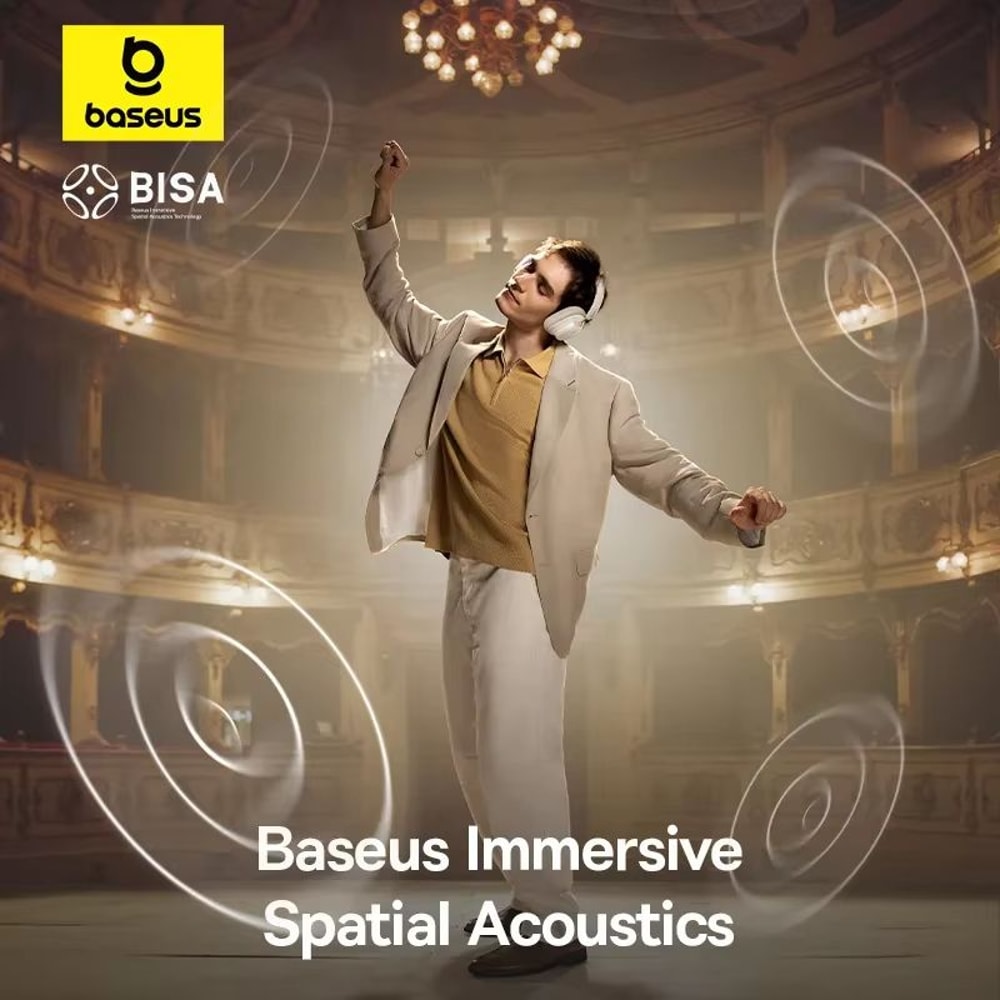 Baseus Bowie H1s Bluetooth Noise Cancelling Headphones HiRes Wireless OverEar Headset With 120H Bat 2