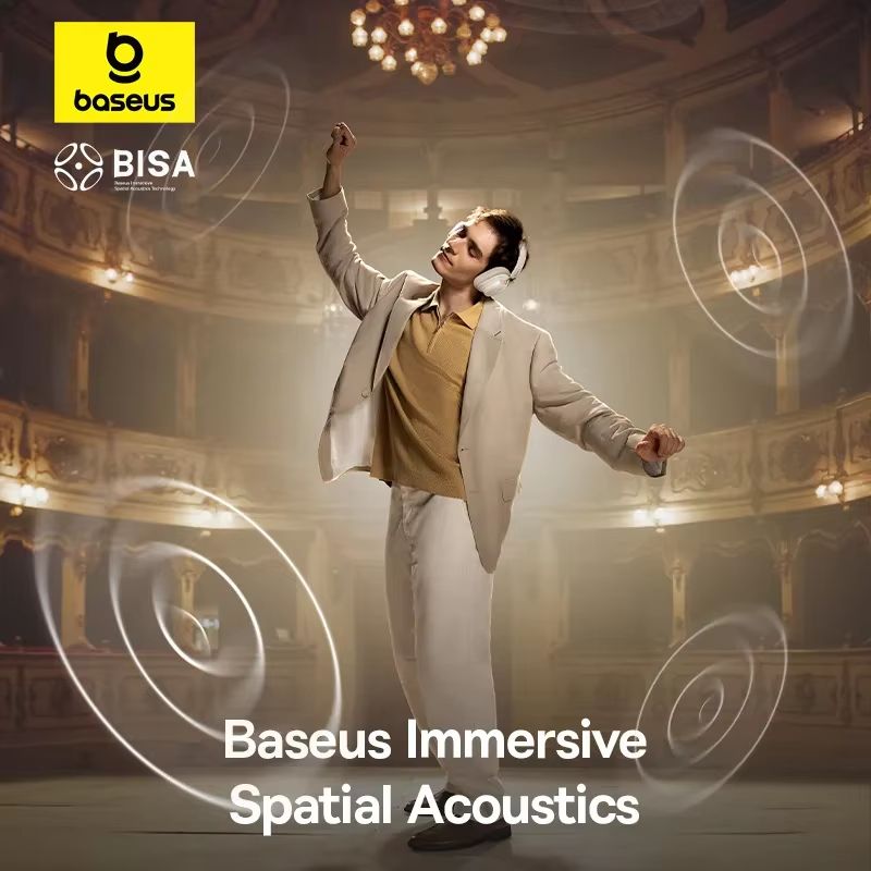 Baseus Bowie H1s Bluetooth Noise Cancelling Headphones HiRes Wireless OverEar Headset With 120H Bat 2