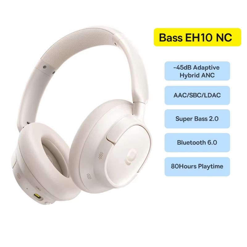 Baseus Bowie H1s Bluetooth Noise Cancelling Headphones HiRes Wireless OverEar Headset With 120H Bat 9
