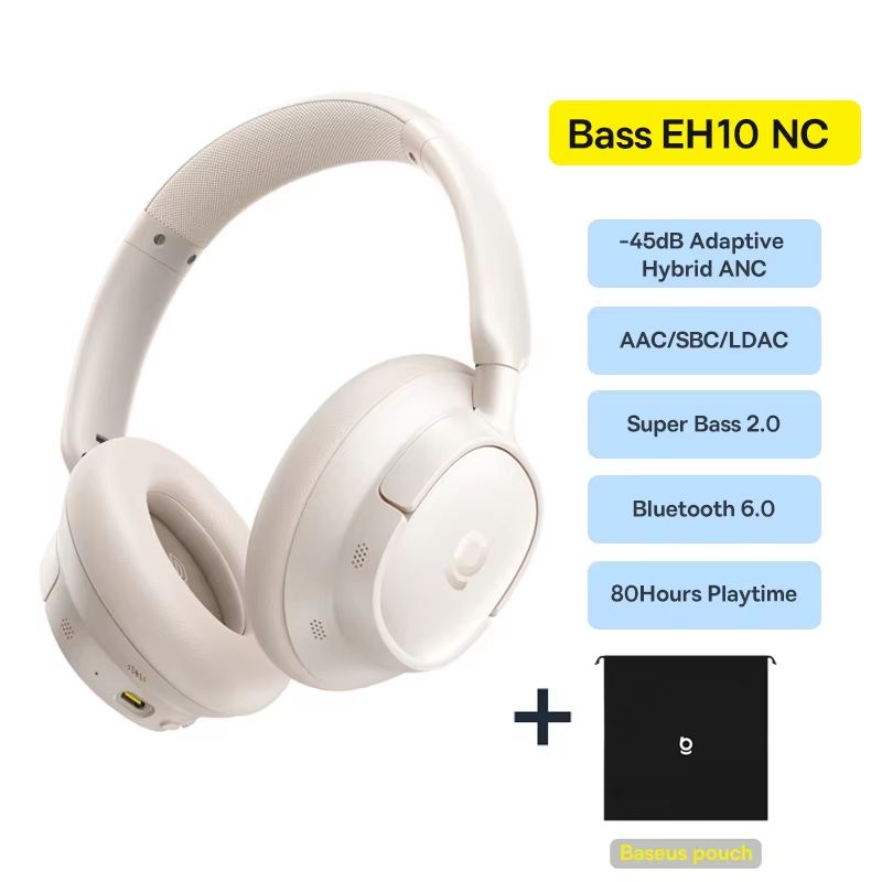Baseus Bowie H1s Bluetooth Noise Cancelling Headphones HiRes Wireless OverEar Headset With 120H Bat 11