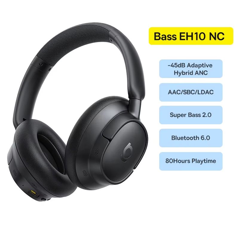 Baseus Bowie H1s Bluetooth Noise Cancelling Headphones HiRes Wireless OverEar Headset With 120H Bat 6