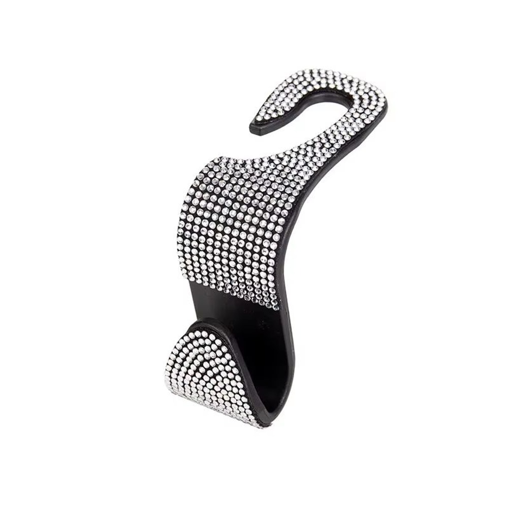 Multifunction Car Headrest Hook Organizer Rhinestone Back Seat Car Purse Hook Storage Holder 11