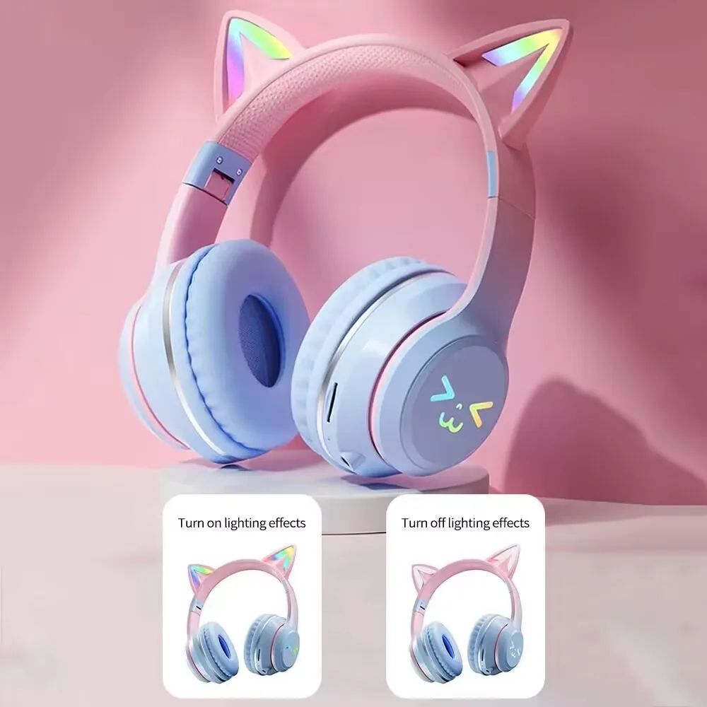 RGB Cat Ear Wireless Gaming Headset With Bluetooth And Cable 4