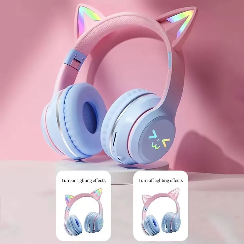 RGB Cat Ear Wireless Gaming Headset With Bluetooth And Cable 4