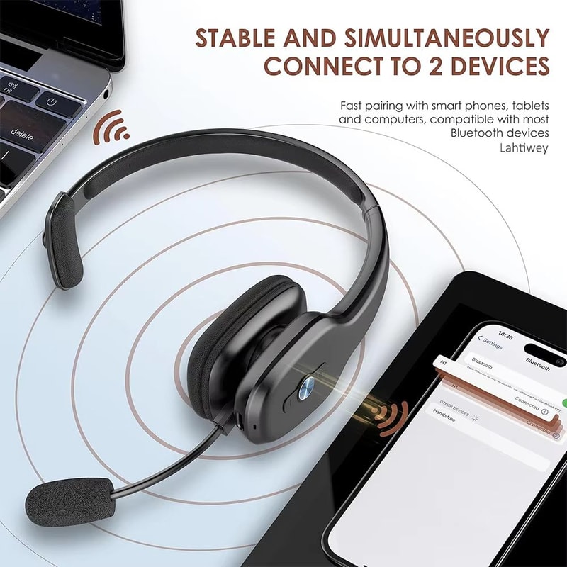 Wireless Trucker Bluetooth Headset With Noise Cancelling Microphone 1