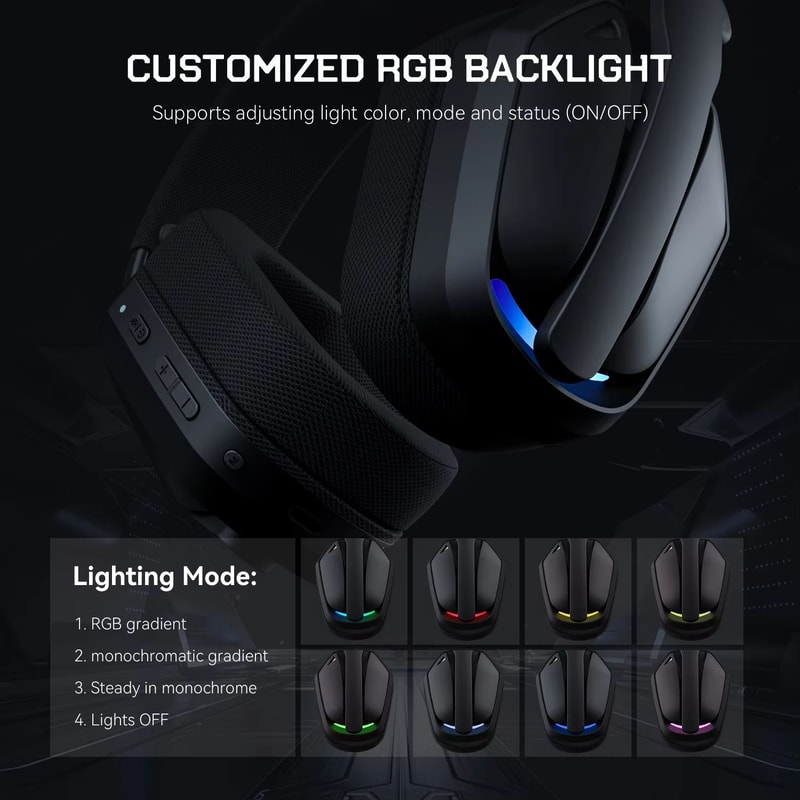 EKSA G19BT Ultra Lightweight Wireless Gaming Headset With 24GHz And Bluetooth 54 4