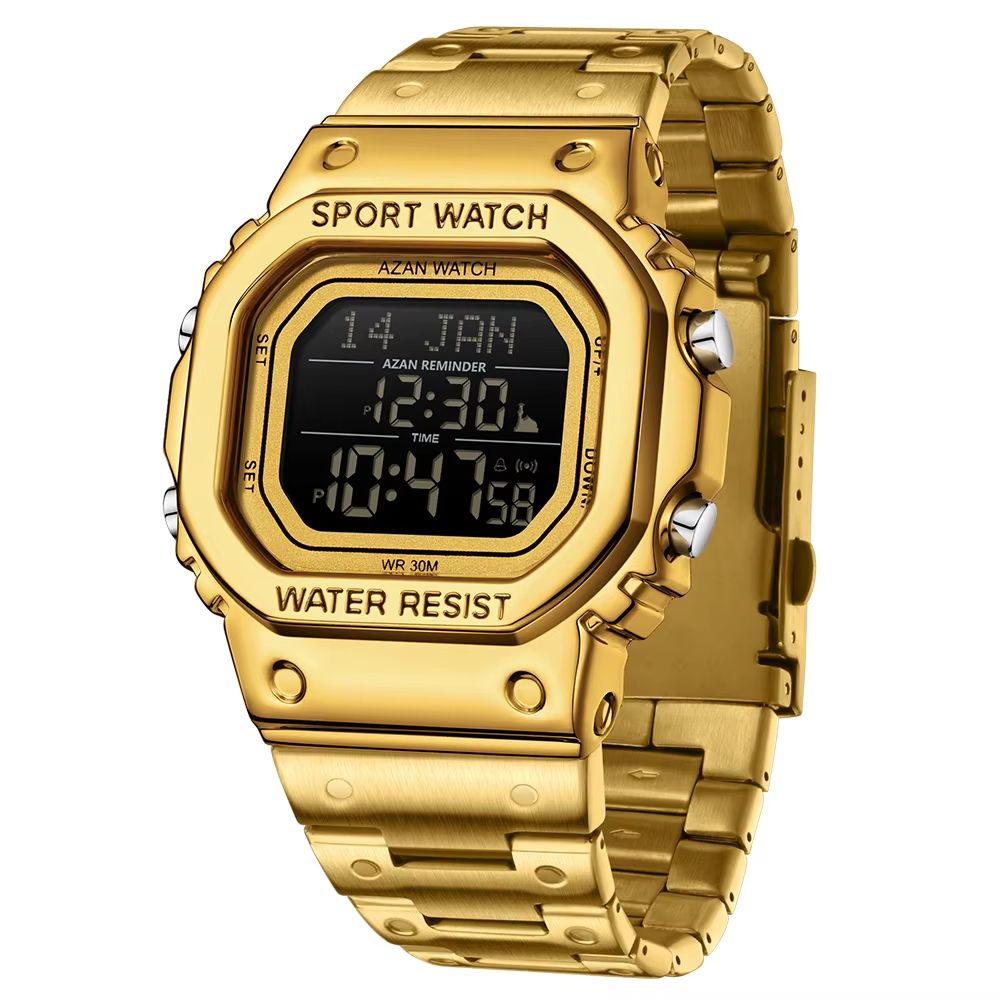 SANDA Golden LED Digital Sports Watch With Alarm Chronograph And Date 6