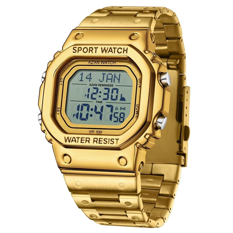 SANDA Golden LED Digital Sports Watch With Alarm Chronograph And Date 7