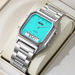 skmei dual display 3 time waterproof digital sports watch