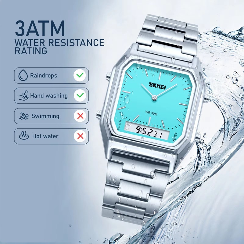 SKMEI Dual Display 3 Time Waterproof Digital Sports Watch 1