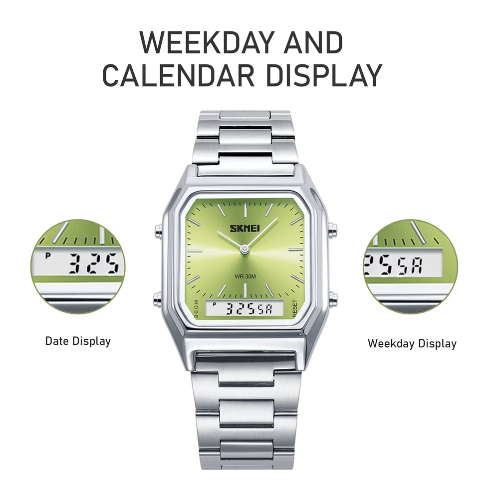 SKMEI Dual Display 3 Time Waterproof Digital Sports Watch 4