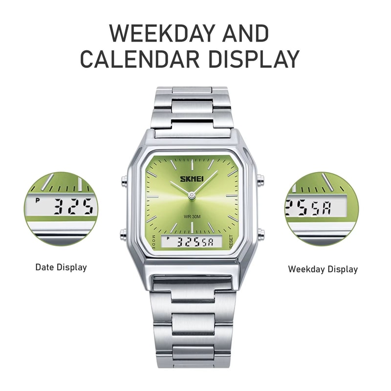 SKMEI Dual Display 3 Time Waterproof Digital Sports Watch 4