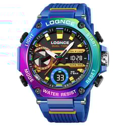 loqnce 98001 dual time led digital sports watch for men