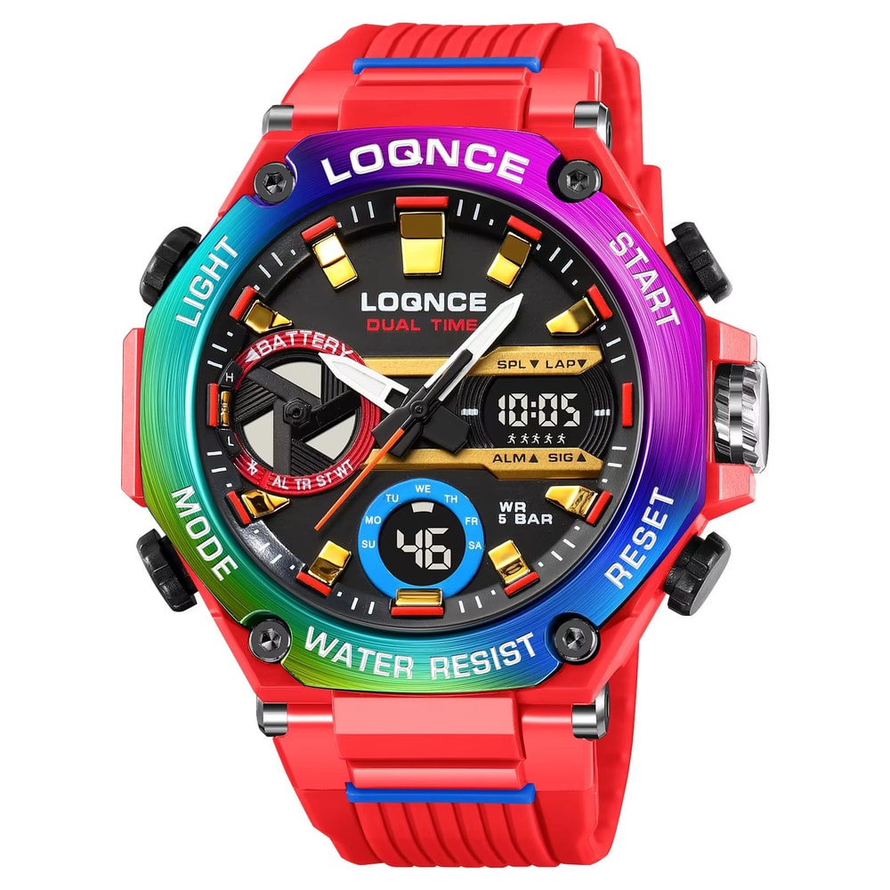 LOQNCE 98001 Dual Time LED Digital Sports Watch For Men 12